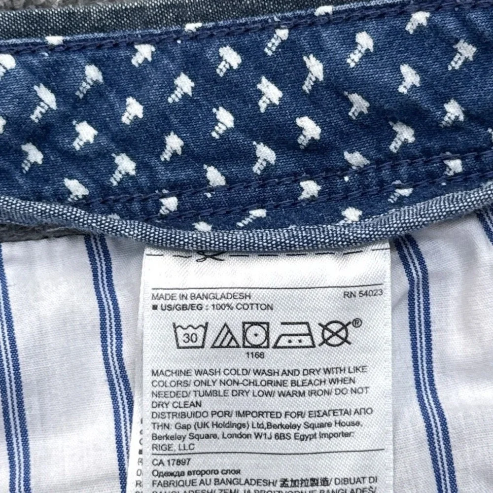 Banana Republic Aiden Chino Shorts Mens Size 33 Blue Gray Casual Stretch Classic